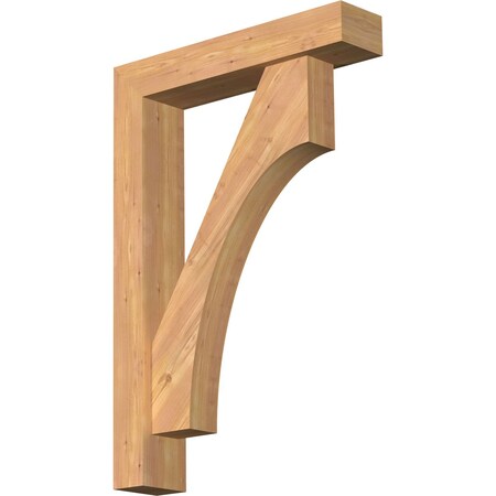 Ekena Millwork Westlake Block Smooth Bracket w/ Offset Brace, Western Red Cedar, 5 1/2"W x 26"D x 38"H BKT0604X26X38WTL05SWR